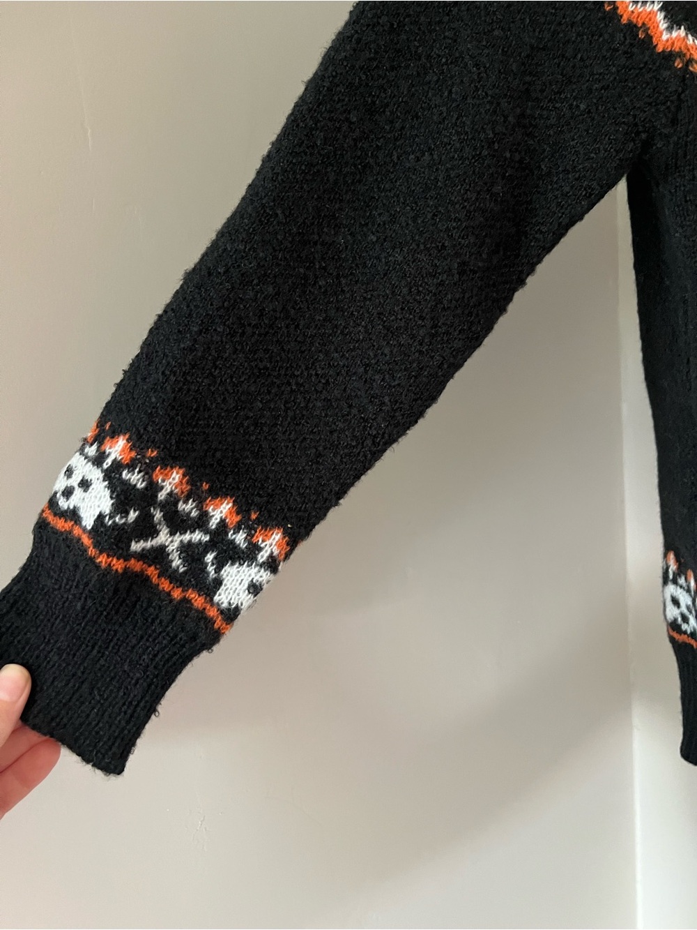 Women's Black Halloween Pumpkin Crewneck Sweater - Picture 3 of 13